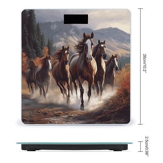 Horses Weight ScaleClear LED Display Bathroom Digital Weighing ScaleTempered Glass Digital Bathroom Scale for Body Weight Capacity Up to 400 Lbs