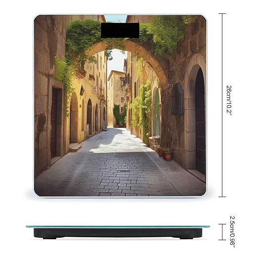 Italian Street Bathroom Scale Large LCD Backlight Display Digital Scale Rounded Corners Body Scales Automatic Power On/Off Bathroom Scales for Home Bedrooms