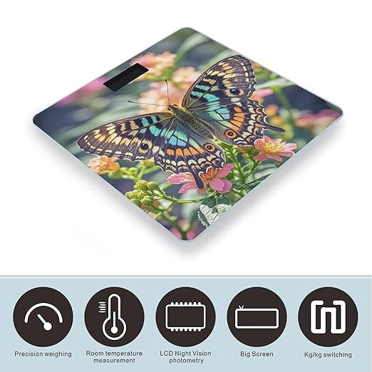 Butterfly Scale for Body Weight Highly Accurate Digital Bathroom Body Scale Digital Bathroom Scales for People Anti-Slip Large LCD Display Smart Scales