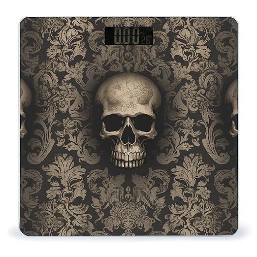 Gothic Wallpaper Skull Scale for Body Weight Accurate Digital Bathroom Scale Toughened Glass High Precision Scales Smart Weight Scales with Large LCD Backlight Display Weighing Machine