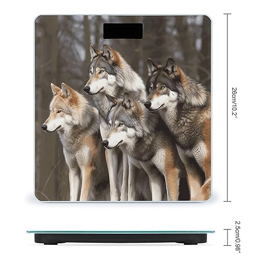 Different Colored Wolves Scale for Body Weight Sturdy Tempered Glass Weighing Scales with LCD Display Accurate Digital Bathroom Scale Convenient Body Fat Smart Scales 400lb