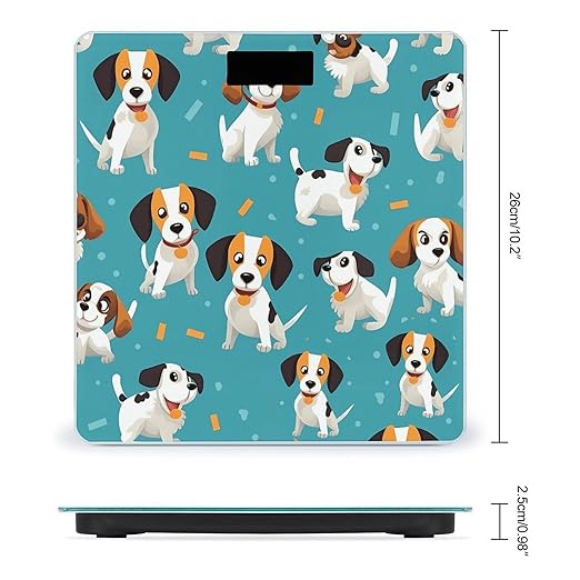 Cartoon Dog Bathroom Scale Ultra-Bright Liquid Crystal Screen Weight Scale Accurate Bathroom Body Scales for Body Weight Bathroom Pet Home Bedroom Gift-Giving