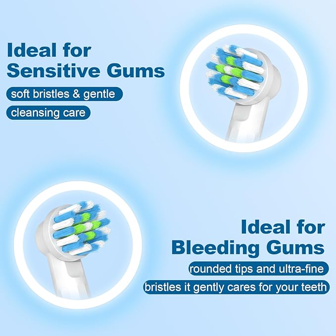 8 Pcs Replacement Toothbrush Heads Compatible with Braun Oral BBrush Heads Compatible with Oral B Pro 1000Genius X and Smart 1500 Series Electric Toothbrush（White）