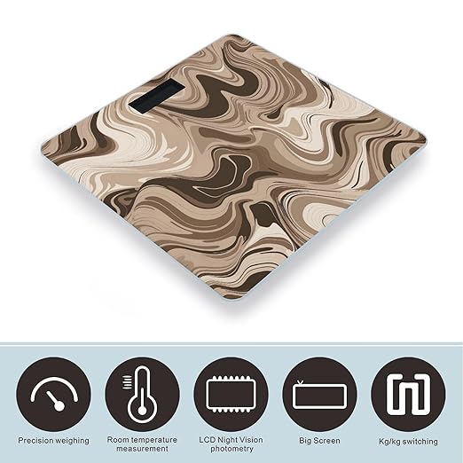 Taupe and White Smart Scale for Body Weight Accurate Bathroom Scale with LED Display Digital Weight Scales Weighing Machine High Precision Scales for Bath Home