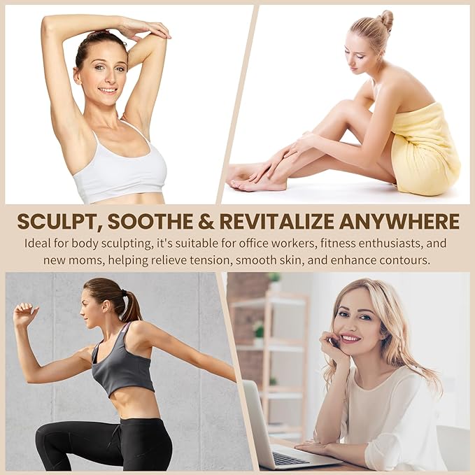 Lymphatic Drainage Massager &amp Anti Cellulite Massage Tool Helps Reduce Stretch Marks &amp Cellulite for Legs Arms &amp Belly Body Sculpting Machine with Microcurrent Light Heat &amp Vibra