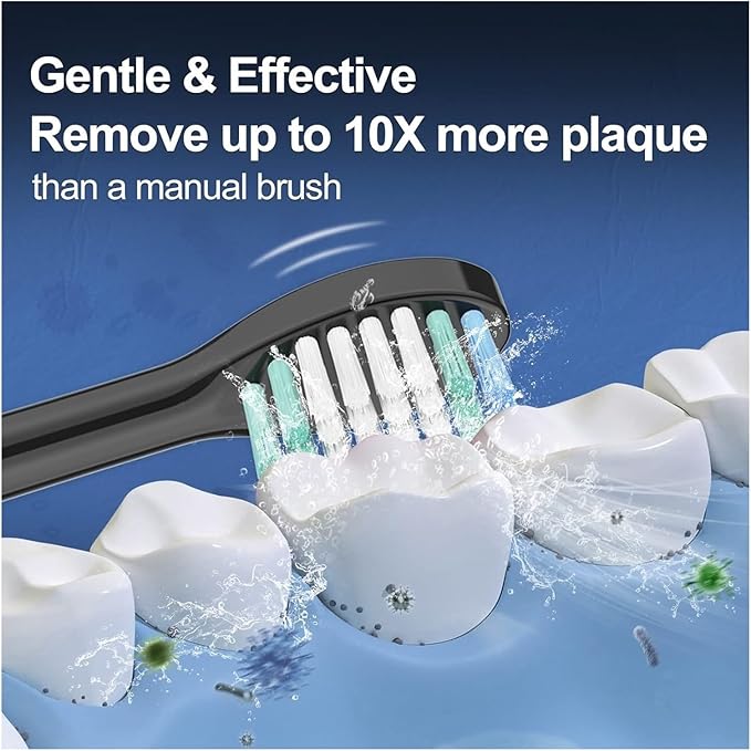 10pcs Replacement Toothbrush Heads Compatible for Aquasonic Black Series Pro Vibe Nylon Bristles(10pcs White)