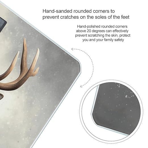 Animal Deer Digital Bathroom Scale for Body Weight Weighing Scale with Backlit LCD Display High Precision Measurements &amp Measures Weight Up to 180kg