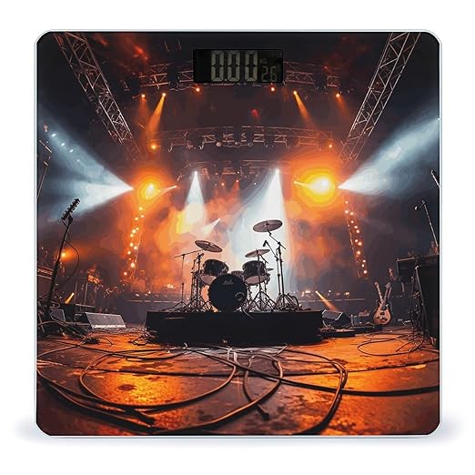 Rock Concert Stage Scale for Body Weight High Precision Digital Weight Scales with LCD Display Anti-Slip Sturdy Slim Tempered Glass Bathroom Scale for Home Use