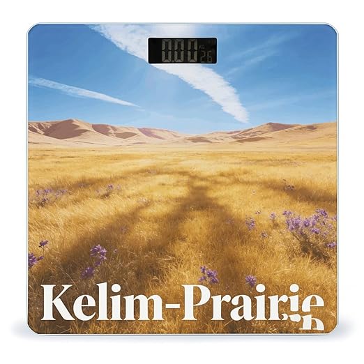 Kelim - Prairie Smart Scale for Body Weight Digital Bathroom Scale Toughened Glass Weight Scale with Large LCD Backlight Display High Precision Scales Weighing Machine