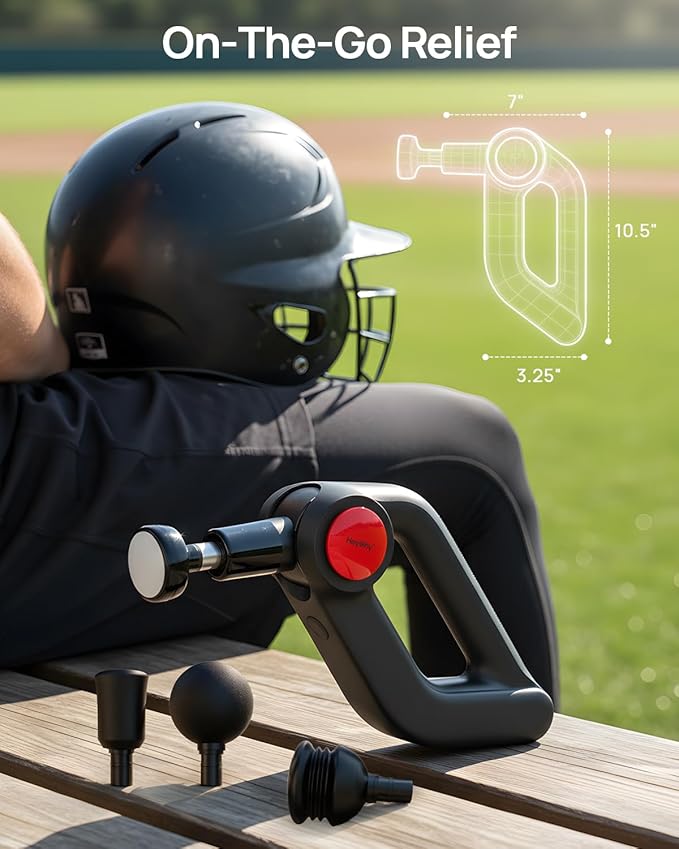 Massage Gun Deep Tissue with Heat Therapy 12mm Amplitude Muscle Massager for Athletes 5 Speeds &amp 4 Modes Massager Gun for Neck Back Shoulder Leg Pain Relief - Perfect for Men Black