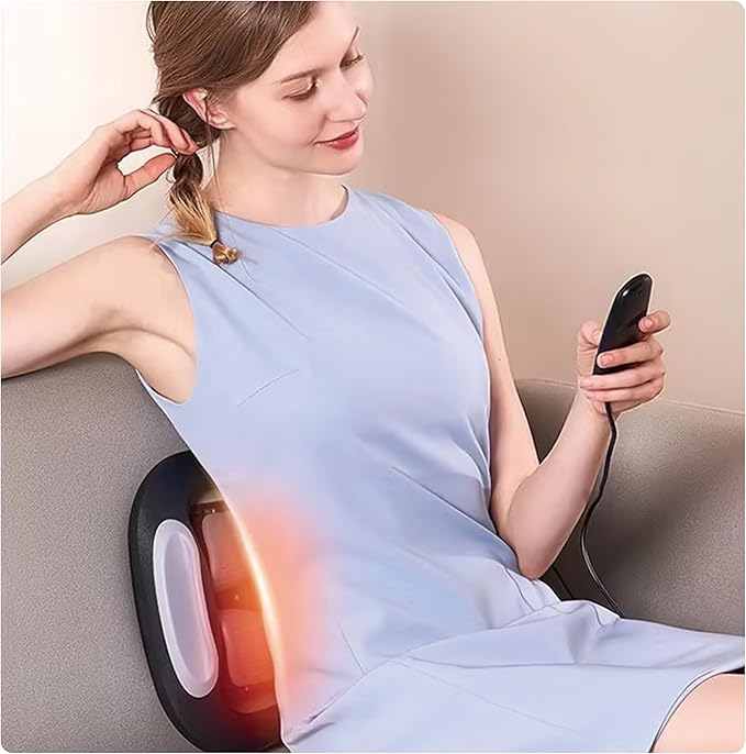 Lumbar Stretcher with Heat Massage | Adjustable Vibration Back Support | Waist Relaxation for Office &amp Home