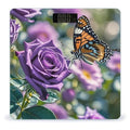 Purple Rose with Beautiful Butterfly Scale for Body Weight Sturdy Tempered Glass Weighing Scales with LCD Display Accurate Digital Bathroom Scale Convenient Body Fat Smart Scales Easy Read