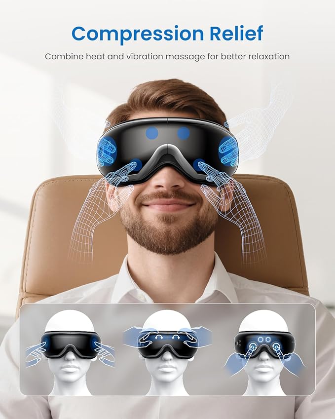 RENPHO Eye Massager with Heat Mothers Day Birthday Gifts for Mom Women Men Her FSA Eligible HSA Eye Mask for Migraine Relief Headache Massager for Dry Eyes Relax Reduce Strain Eyeris 1