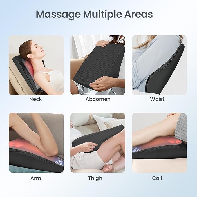 Back and Neck Massager FSA Eligible HSA Store Massager for Pain Relief Deep Tissue Heated Massage with Vibration Massage Pillow for Neck Back Shoulder Leg Gifts for Women Men