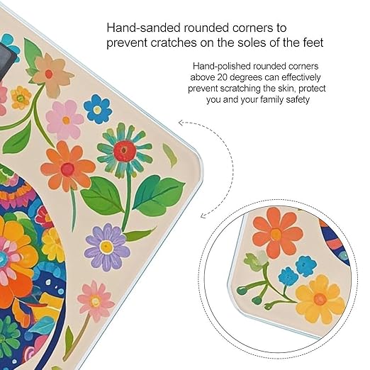 Colorful Flower Elephant Smart Scale for Body Weight Accurate Bathroom Scale with LED Display Digital Weight Scales Weighing Machine High Precision Scales for Bath Home