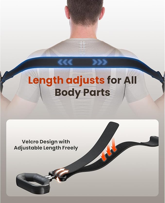 BOB AND BRAD Massage Gun with Massage Strap for Hard to Reach - Dual-Mode Percussion &amp Compression Massager for Muscle Recovery Pain Relief in Back &amp Shoulders FSA-HSA Eligible Pain Relief