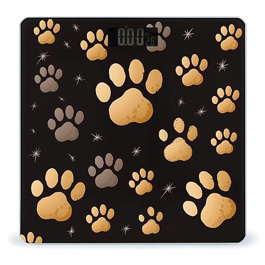 Dog Paw Print Scale for Body Weight Digital Bathroom Scale Toughened Glass High Precision Scales for Body Weight with Large LCD Backlight Display Weight Scales