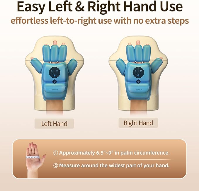 Comfytemp Hand Massager with Heat and Compression Cordless Fingers Palm and Wrist Massage Machine for Carpal Tunnel Arthritis Circulation and Pain Relief Birthday Gift for Men Women Seniors