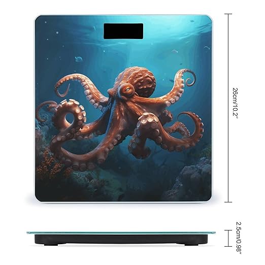 Ocean Animal Octopus Scale for Body Weight Digital Bathroom Scale Accurate Smart Weight Scales with Large Display Weighing Machine High Precision Scales