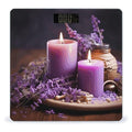 Purple Lavender with Candles Bathroom Scale for Body Weight Bathroom Weighing Scale with Backlit LCD Display Highly Accurate Measures Weight Up to 180kg