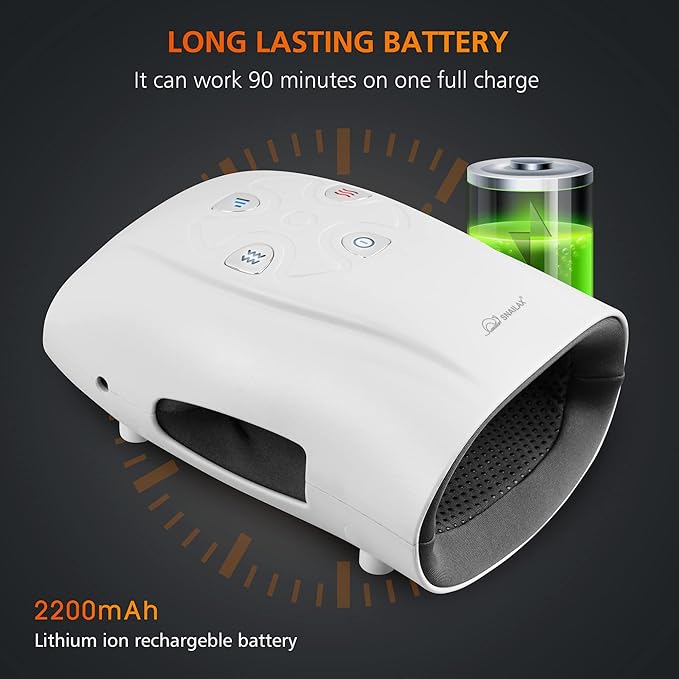 Snailax Cordless Hand Massager with Heat and Compression Vibration Hand Massager 3 Compression Intensities Rechargeable Gifts for Women Men Mom
