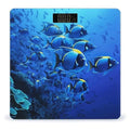 Blue Fishes Ocean Bathroom Scale for Body Weight Bathroom Weighing Scale with Backlit LCD Display Highly Accurate Measures Weight Up to 180kg