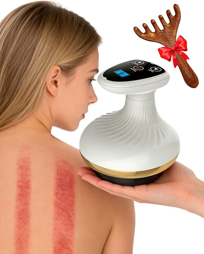 Electric Gua Sha Device for Cellulite Massage Tool 9 Suction Levels &amp Heating Handheld Massager - Negative Pressure Strong SuctionSmart Cupping MassagerDeep MassageFirmer (1 Pcs)