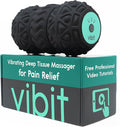 Vibit - Vibrating Massager for Plantar Fasciitis Pain Relief and Sciatica Foot and Body Portable Massage Roller Deep Tissue Pain Relief from Feet to Neck Electric 3 Vibration Levels (Black)