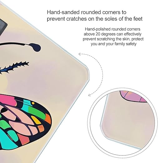 Insect Wings Scale for Body Weight Digital Bathroom Scale Toughened Glass High Precision Scales for Body Weight with Large LCD Backlight Display Weight Scales