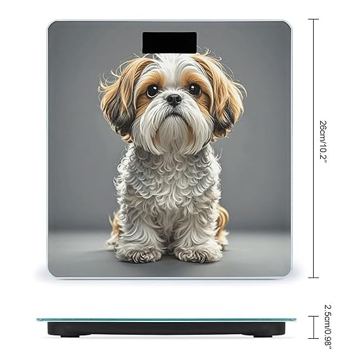 Shih Tzu Dogs Weight Scale Large Digital Bathroom Scales with Bright LED Display Non Slip Digital Scale and Step On Fashion Weighing Machine for Body