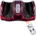 RELAX4LIFE Shiatsu Foot Massage Machine Rolling Massager with Remote Control 4 Programs 3 Modes Touch Panel Electric Calf Deep Kneading for Plantar FasciitisTired Muscle Massaging (Burgundy)