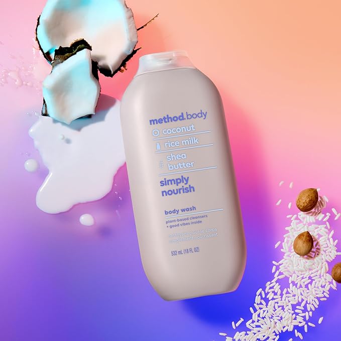 Method Body Wash Simply Nourish Paraben and Phthalate Free 18 oz (Pack of 6)