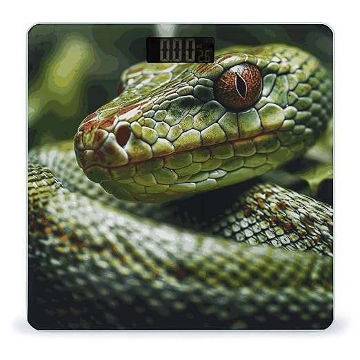 Green Snake Digital Bathroom Scale for Body Weight with High Precision Digital Weighing Scale with BMI Clear LCD Display and Step-On Measures Weight Up to 180kg