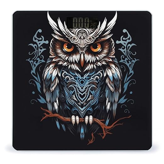 Owl Digital Bathroom Scale for Body Weight with High Precision Digital Weighing Scale with BMI Clear LCD Display and Step-On Measures Weight Up to 180kg