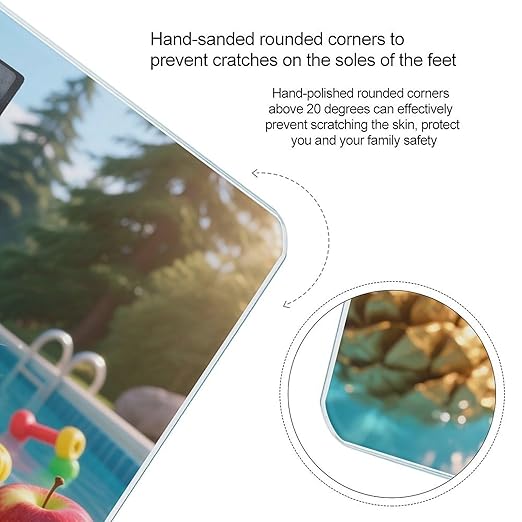 Squirrel Pool Joy Weight Scale Cute Bathroom Scale for Body Highly Accurate Digital Weighing Machine for People Compact LCD Display Scales with Sturdy Toughened Glass Scales