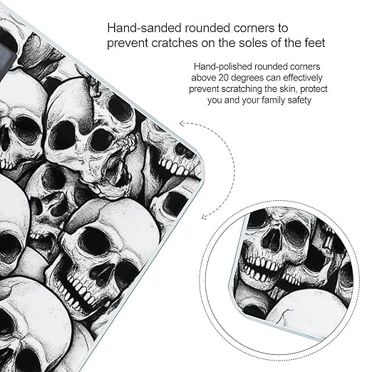 Women's Fashion Automatic Switch Digital Bathroom Weighing Scale Smart Scale Cool Funny Goth Skulls