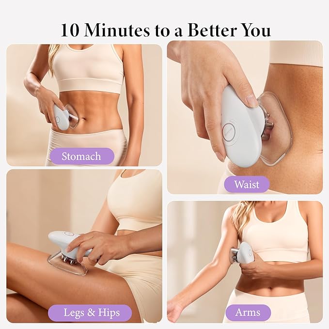 Body Sculpting Machine 3-in-1 Portable Massager Electric Body Sculptor with 3 Adjustable Functions Skin Tightening Cupping Therapy &amp Red Light for Belly Waist Arms Legs and Face