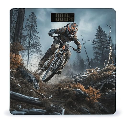 Mountain Bike Tournament Scale for Body Weight Accurate Digital Bathroom Scale Toughened Glass High Precision Scales Smart Weight Scales with Large LCD Backlight Display Weighing Machine