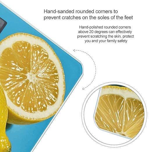 Lemon Scale for Body Weight Digital Bathroom Scale Toughened Glass High Precision Scales for Body Weight with Large LCD Backlight Display Weight Scales