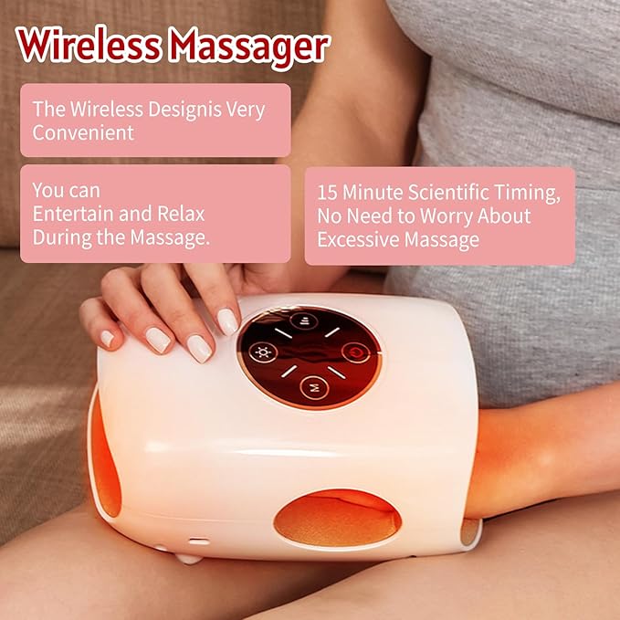 Hand massager with heating and pressure functions: This hand massager features customizable modes finger stretching function and intelligent timer—Daily Comfort for Women Men Home Office Use