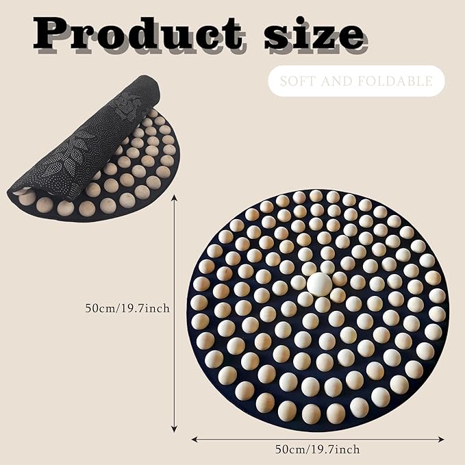 LIYAOLI Wood Foot Massager Mat - Portable Acupressure Pad for Pain Relief Foldable Pressure Point Relief Tool Home Spa Therapy Foot Massage Board Ideal Gift for Seniors