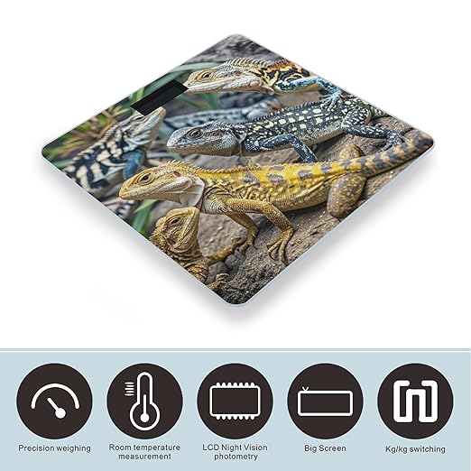 Different Types of Lizard Scale for Body Weight Highly Accurate Digital Bathroom Body Scale Digital Bathroom Scales for People Anti-Slip Large LCD Display Smart Scales