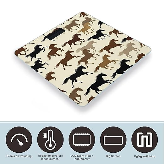Men's Smart Scale for Body Weight Digital Bathroom Weighing Scale Automatic Switch Energy Saving Scale Wild Horse Racing