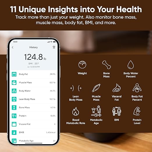 Wyze Scale S Scale for Body Weight Digital Bathroom Scale for Body Fat BMI Muscle Heart Rate Body Composition Analyzer with App Batteries Included Bluetooth 400 lb Black