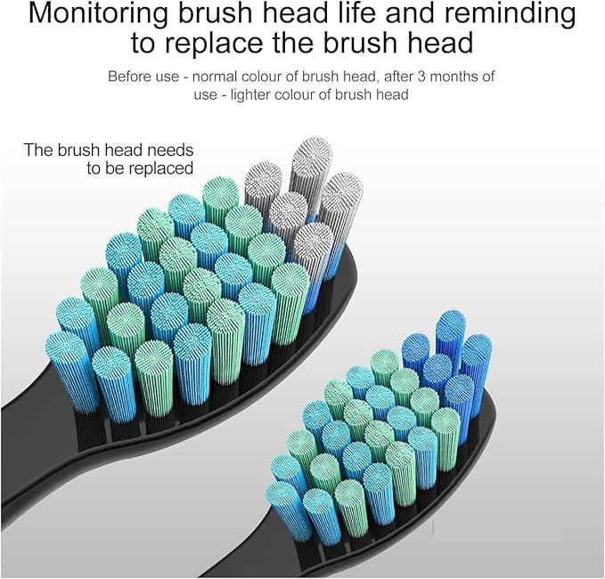 5/10 Pcs Replacement Brush Heads Compatibility for Seago Fairywill Electric Toothbrush Head Refill Tooth Clean(10pcs Black)