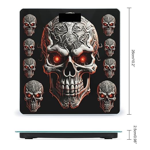 Evil Skull Smart Scale for Body Weight Accurate Bathroom Scale with LED Display Digital Weight Scales Weighing Machine High Precision Scales for Bath Home