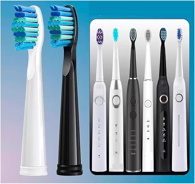 20pcs Replacement Electric Toothbrush Head Bristle Brush Refill Compatible for Refills FW-D1/FW-D3/FW-D7(20 PCS BK)
