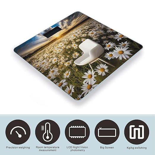 Stool Among Flowers Scale for Body Weight Digital Bathroom Scale Accurate Smart Weight Scales with Large Display Weighing Machine High Precision Scales