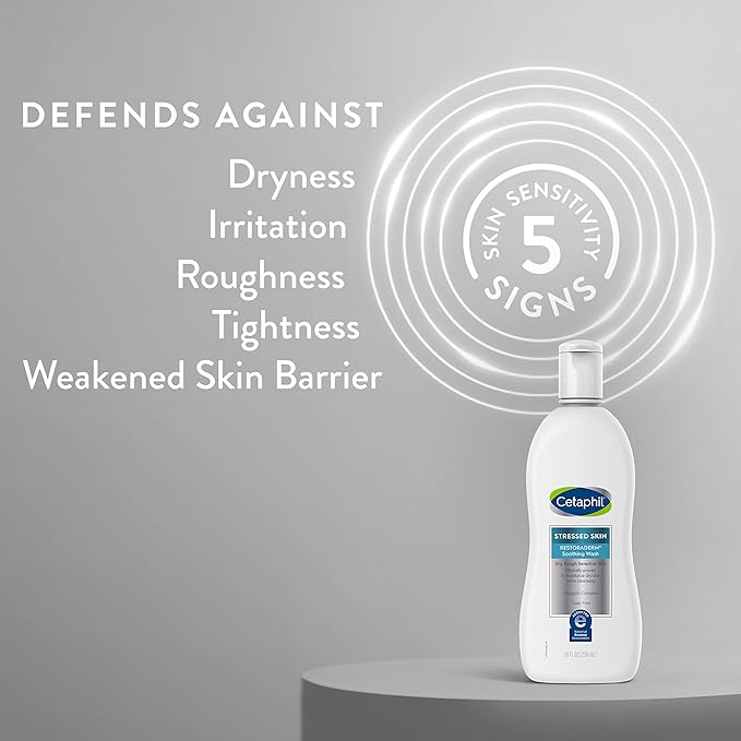 Cetaphil RESTORADERM Soothing Wash 10 fl oz Soothes Dry Stressed Skin Hypoallergenic Soap &amp Paraben Free National Eczema Association Endorsed