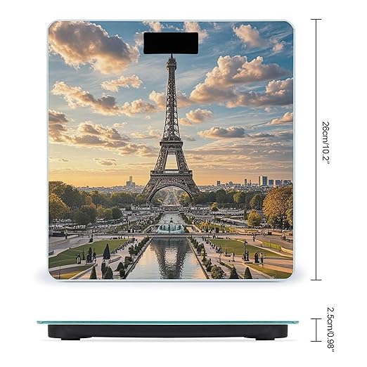 French Paris Tour Eiffel Tower Scale for Body Weight Smart Scales Digital Bathroom Scale High Precision Weighing Scales with Large Display Weighing Machine for People